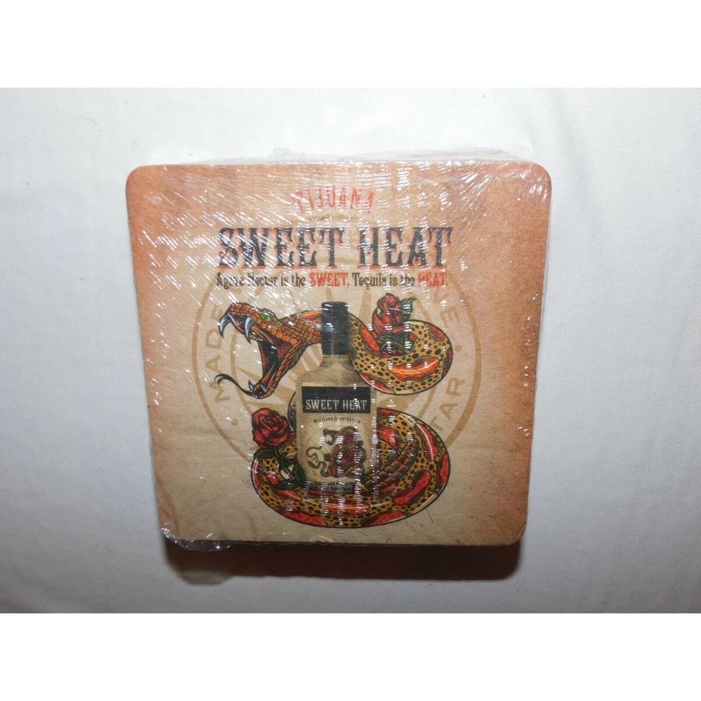 25 Bulk Pack TIJUANA SWEET HEAT TEQUILA DRINK COASTERS PACKAGE NEW SEALED